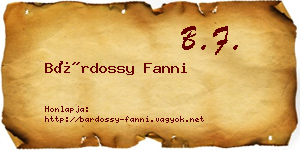 Bárdossy Fanni névjegykártya