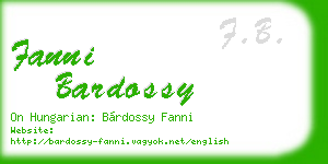 fanni bardossy business card